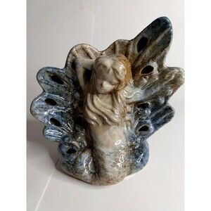 Ceramic Mermaid Figurine Tea Light Candle Holder Designed To Glow All Around